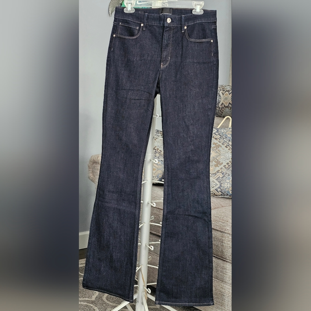 White House Black Market High-Rise Sculpt Skinny Flare Jeans Size 8 Long